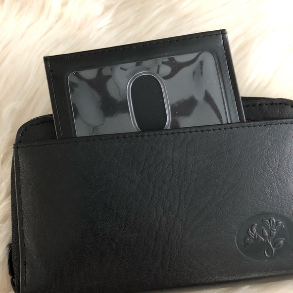 Buxton Bags Buxton Black Leather Zip Around Wallet Poshmark